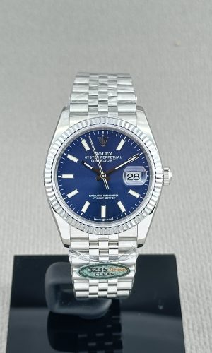 Clean Factory Rolex Datejust 36mm 126234-0017 Jubilee Blue Dial, White Gold Fluted Bezel, 904L Steel, Best Edition 3235 Movement