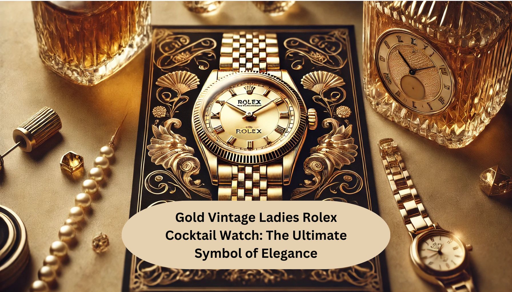 Gold Vintage Ladies Rolex Cocktail Watch